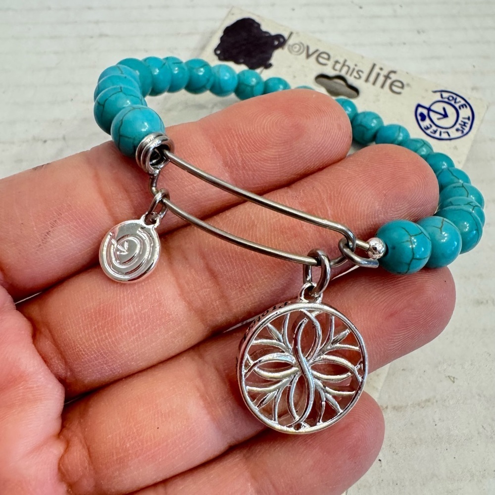 PROTECT ME love this life turquoise adjustable bracelet DAVID CULLINER NEW $50